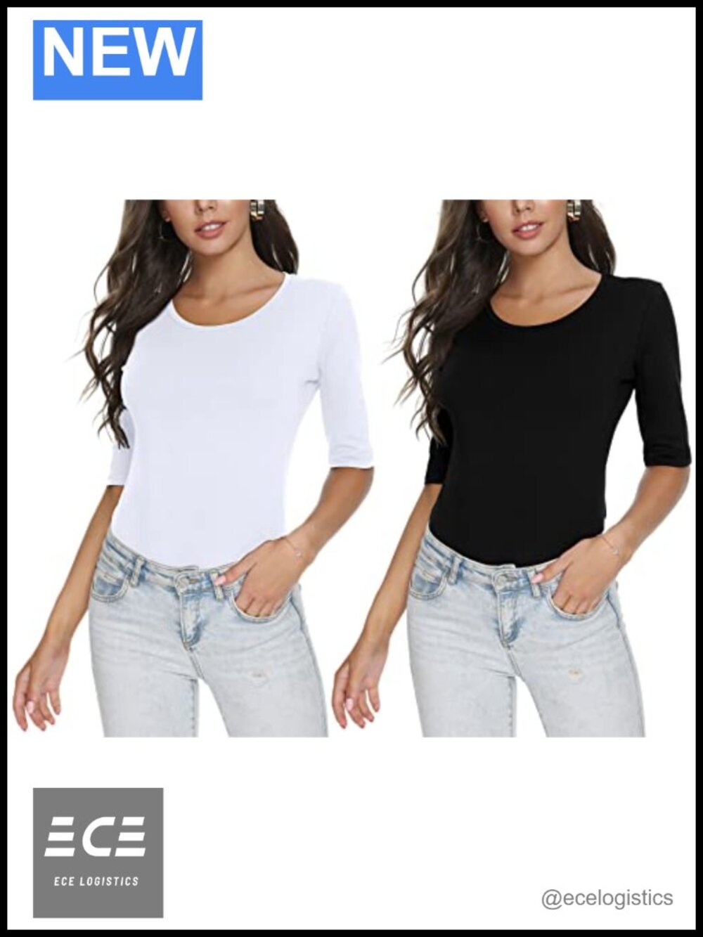 Womens Cotton Spandex Half Sleeve Round Neck T-Shirt